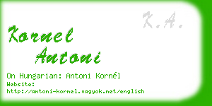 kornel antoni business card